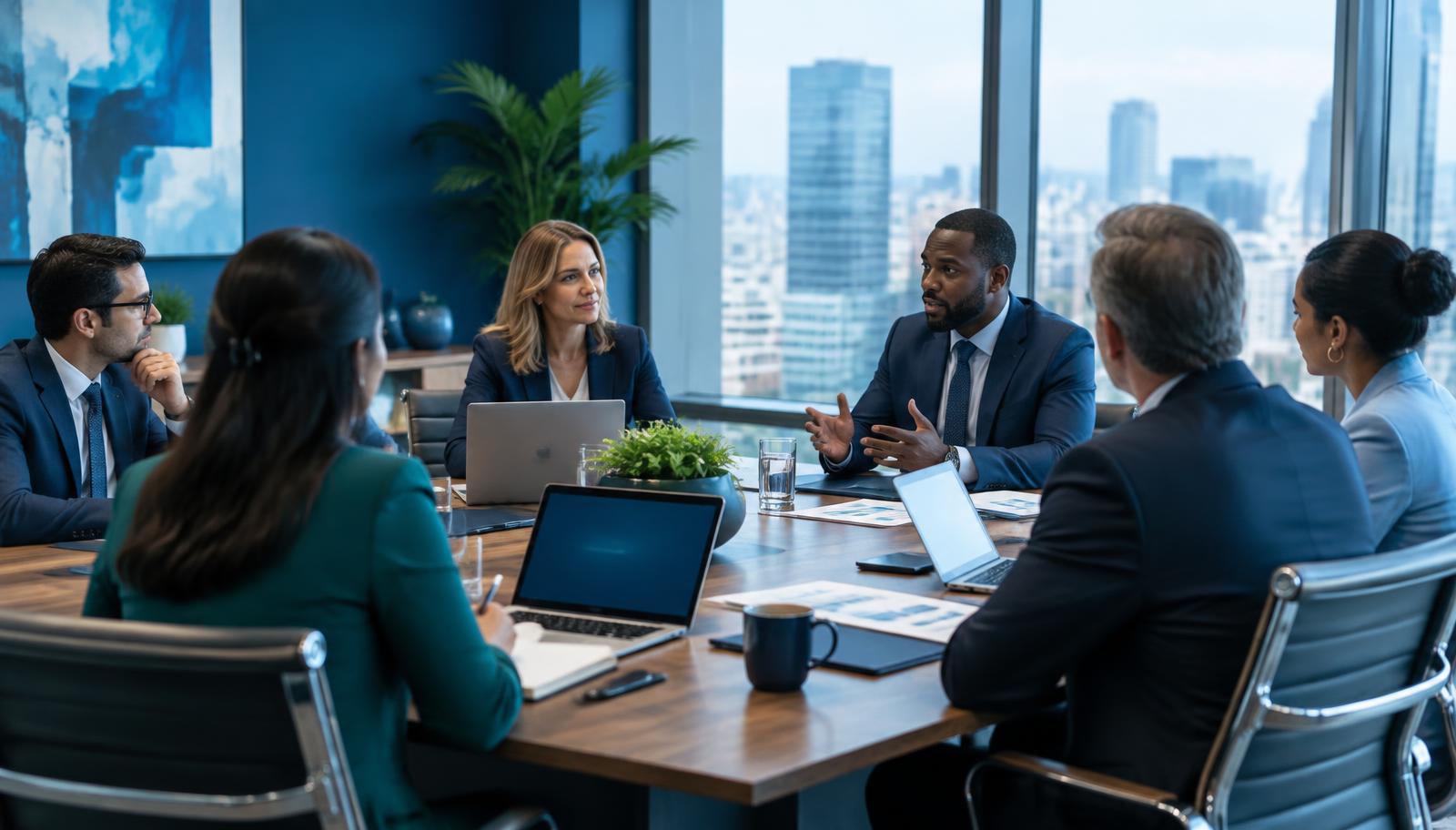 CCG advisors leading a strategy session in a client boardroom